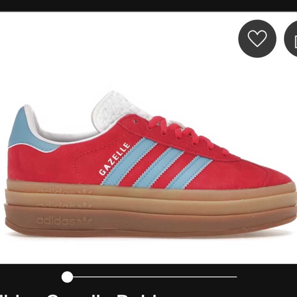 Like new in box, adidas Gazelle Red and Blue Sneakers